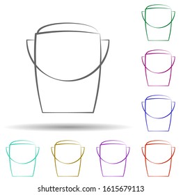 Firefighter, sand bucket in multi color style icon. Simple thin line, outline vector of firefighter icons for ui and ux, website or mobile application