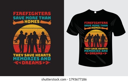Feuerwehrmann sparen mehr als Häuser T-Shirt-Vektordesign