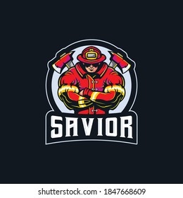 FIREFIGHTER SAVIOR LETTER Logo Design Inspirations