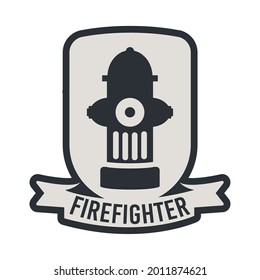 firefighter seal with fire hydrant icon