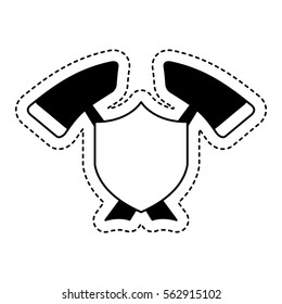 firefighter shield isolated icon vector illustration design