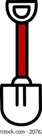 Firefighter showel, illustration, vector, on a white background.