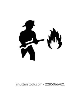 Firefighter sign icon isolated on white background. Graphical symbol modern, simple, vector, icon for website design, mobile app, ui. Vector Illustration