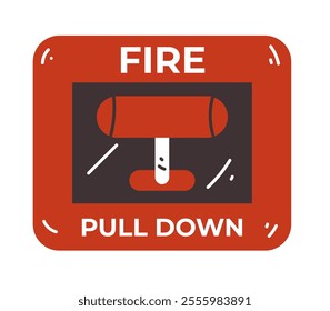 Firefighter signal red button isolated icon concept. Vector graphic design illustration element