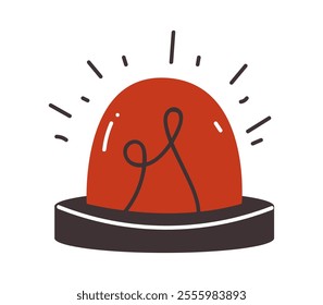 Firefighter signal red button isolated icon concept. Vector graphic design illustration element