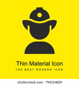 Firefighter silhouette bright yellow material minimal icon or logo design