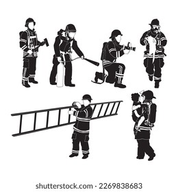 Feuerwehrsilhouette für verschiedene Zwecke