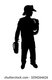 Firefighter Silhouette Vector