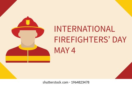 firefighter silhouette vector illustration, as a banner, poster or template for international firefighters day.