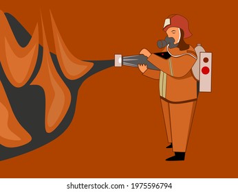 firefighter silhouette vector illustration, as a banner, poster or template for international firefighters day.