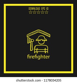 firefighter sketch vector icon