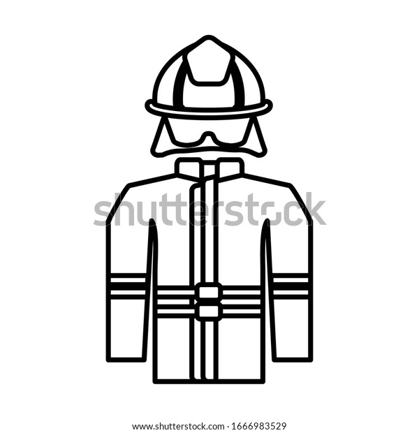 firefighter suit on white background vector\
illustration\
design