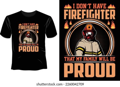 FireFighter T Shirt Design Template