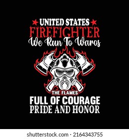 Firefighter t shirt design and typography design
