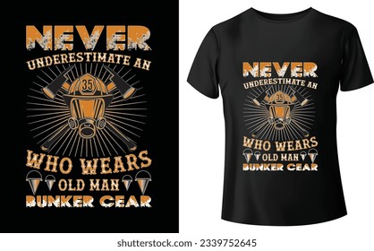 Firefighter T Shirt Design Vector