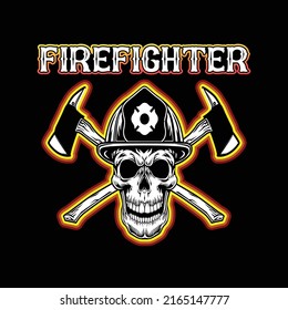 Firefighter t shirt and typography design