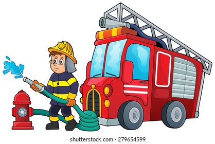 Firefighter theme image 3 - eps10 vector illustration.