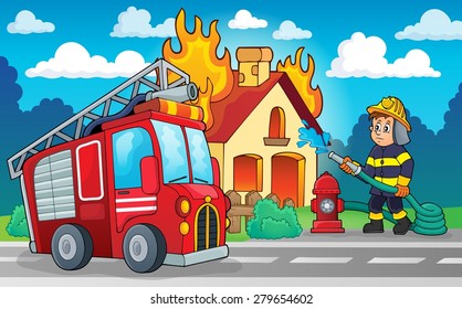 Firefighter theme image 4 - eps10 vector illustration.