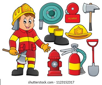 Firefighter theme set 2 - eps10 vector illustration.