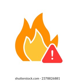 Icono de la línea de amenaza contra incendios. Seguridad contra incendios, agua, extinción, instrucciones de seguridad. Icono de color vectorial sobre fondo blanco para negocios y publicidad.