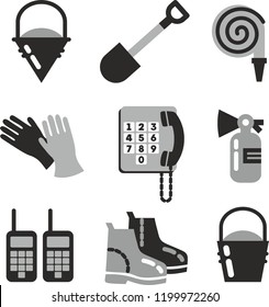 Firefighter tools. Black and white