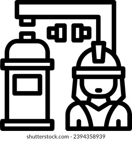 Diseño de vectores de iconos lineales para entrenamiento de bomberos