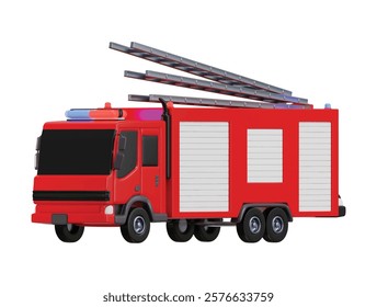 firefighter truck icon 3d rendering vector illustration