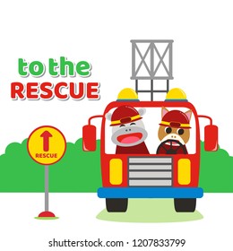 Firefighter truck illustration