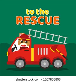 Firefighter truck illustration
