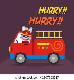 Firefighter truck illustration
