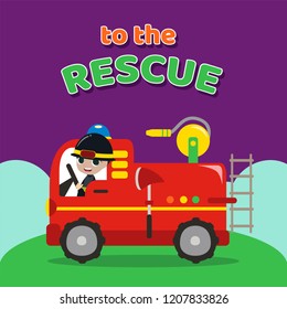 Firefighter truck illustration