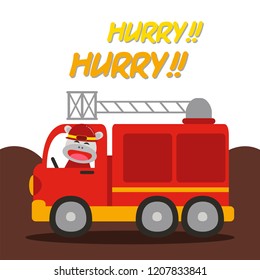 Firefighter truck illustration