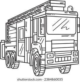 Firefighter Truck Isolated Coloring Page Coloring