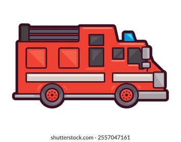 firefighter truck service isolated design