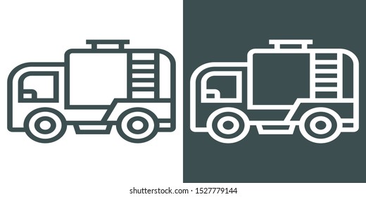 Firefighter Truck Symbol Icon Vector