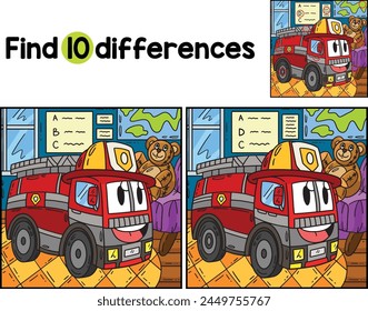 Firefighter Truck Toy Find The Differences