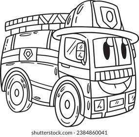 Firefighter Truck Toy Isolated Coloring Page
