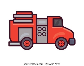 firefighter truck transport isolated design