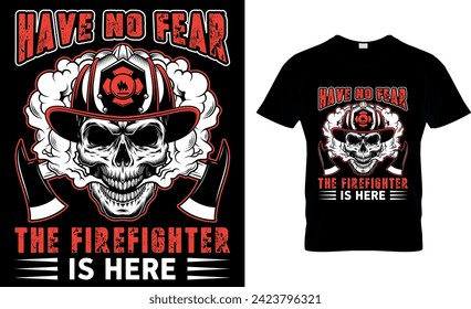 Firefighter T-shirt Design. Graphic and Illustration.