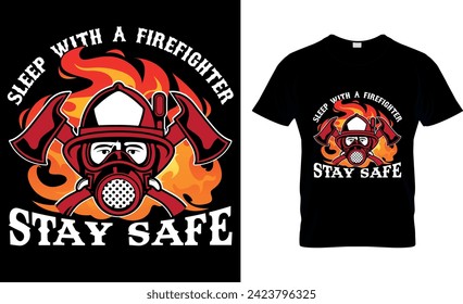 Firefighter T-shirt Design. Graphic and Illustration.