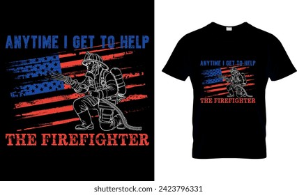 Firefighter T-shirt Design. Graphic and Illustration.