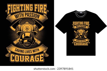 firefighter t-shirt design, graphic design for firefighter vector file
