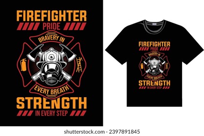firefighter t-shirt design, graphic design for firefighter vector file