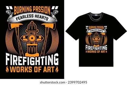 firefighter t-shirt design, graphic design for firefighter vector file