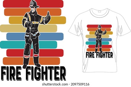 DISEÑO DE CAMISETAS EN CAMISETA DE FIREFIGHTER PARA USTED