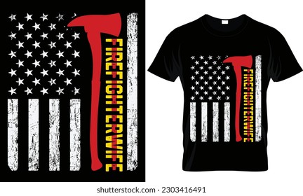 
Firefighter t-shirt label design vector image