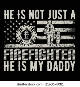 Firefighter typography and t shirt design