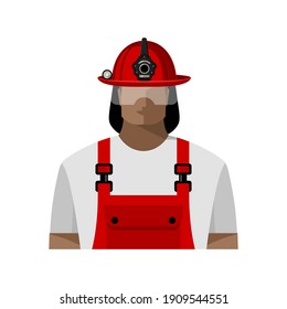 A firefighter in uniform and helmet. Isolated color image. Vector illustration