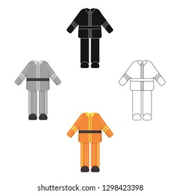 Firefighter uniform icon cartoon. Single silhouette fire equipment icon from the big fire Department cartoon.
