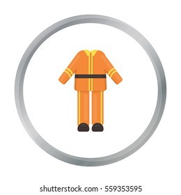 Firefighter uniform icon cartoon. Single silhouette fire equipment icon from the big fire Department cartoon.
